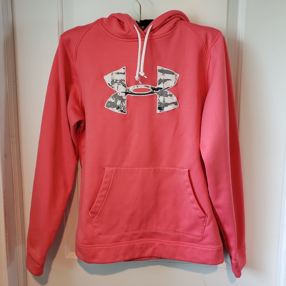 Under Armour - Pink Hoodie - Camo Logo - Medium